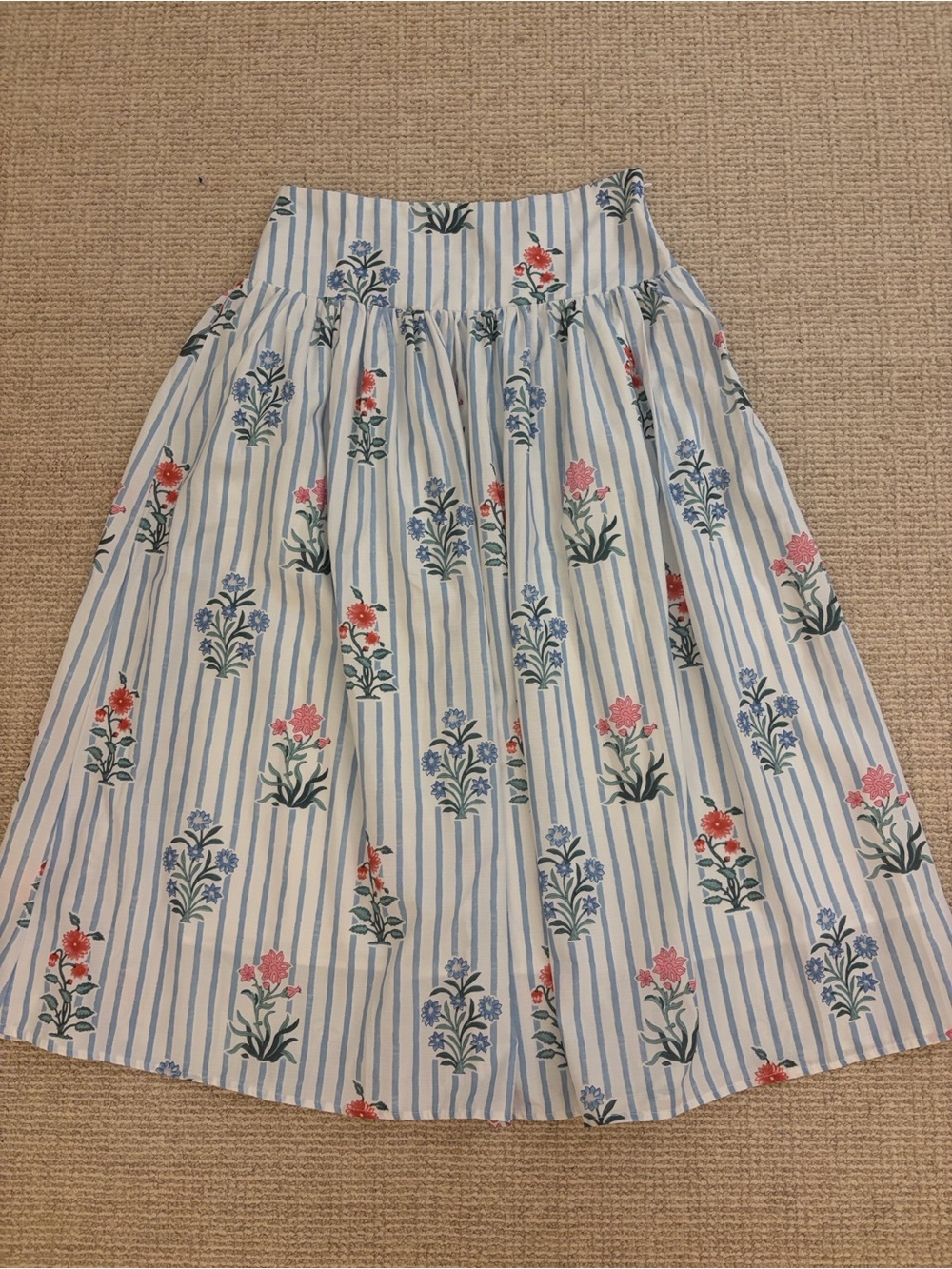 Shop Fancy Floral Striped Maxi Skirt
